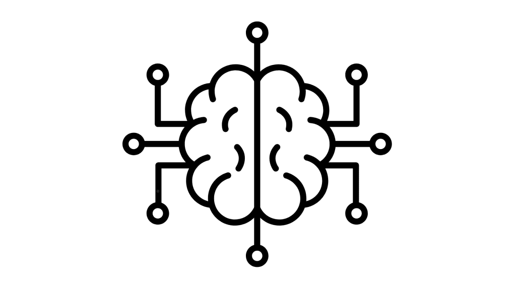 Ethical AI Training Solutions for SMB. A graphic of a brain supercharged with computer circuits
