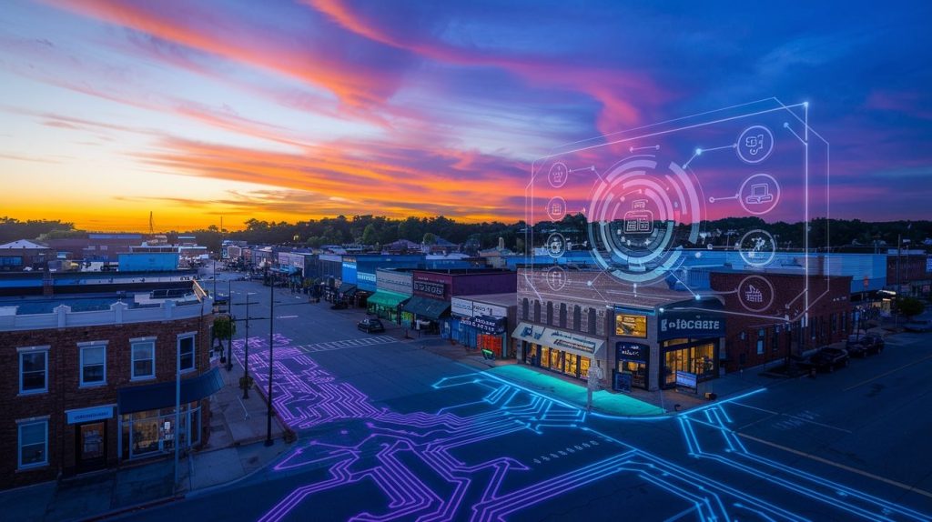 Garner, North Carolina at sunset, surrounded by AI Solutions
